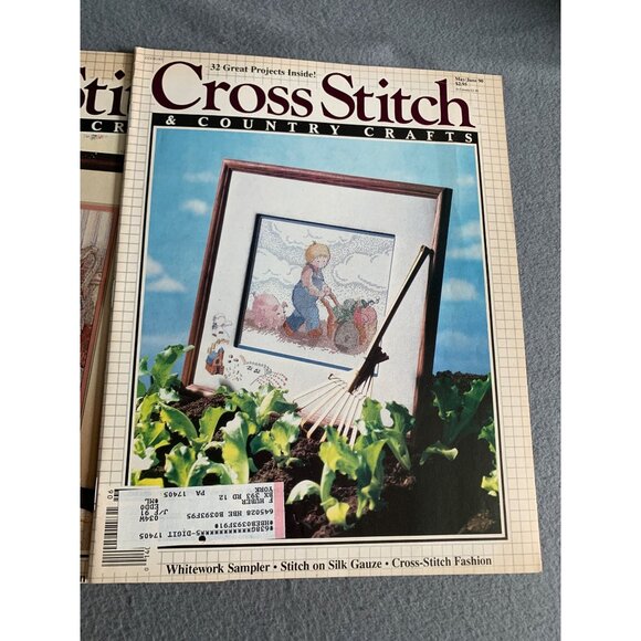 Vintage Cross Stitch & Country Crafts Magazines Lot of 3 Issues 1990s - Picture 3 of 5